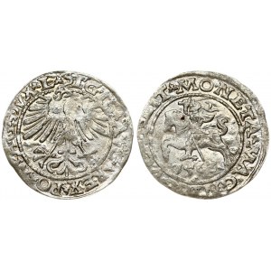 Lithuania 1/2 Grosz 1563 Vilnius. Sigismund II Augustus (1545-1572). Obverse Lettering: SIGIS AVG REX PO MAG DVX L...