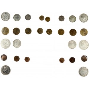 Lithuania 1-50 Centu & 1-10 Litu (1925-1938) Lithuania Coins Set; with silver & bronze 14 coins 1925 ...