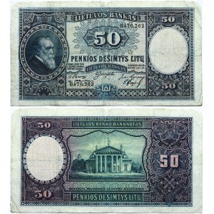 Lithuania 50 Litu 1928 Banknote. Lietuvos Bankas Kaunas 31.03.1928 № B400.622. Pick#24a