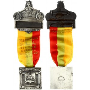 Lithuania Badge Association (1886-1940) SLA Chicago. Delegate S.L.A. 41st Seimas June 24-29 1940. Brass silver plated...