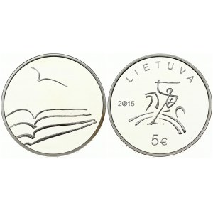 Lithuania 5 Euro 2015 Literature. Obverse: Of the coin features a stylised Vytis...