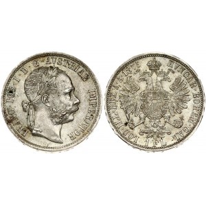 Austria 1 Florin 1875 Franz Joseph I(1848-1916). Obverse: Laureate head right. Reverse: Crowned imperial double eagle...