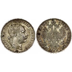 Austria 1 Florin 1880 Franz Joseph I(1848-1916). Obverse: Laureate head right. Reverse: Crowned imperial double eagle...