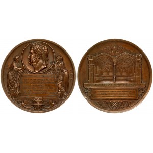 France Medal 1844 LOUIS-PHILIPPE d'inauguration de la bibliotheque Ste Genevieve. Bronze. Weight approx: Diameter: 68...