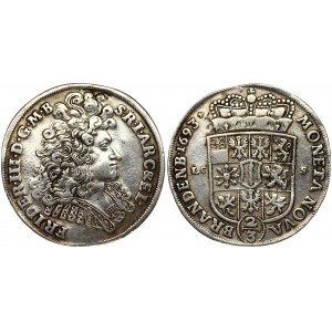 Germany BRANDENBURG 2/3 Thaler 1693 LCS Friedrich III(1688-1701). Obverse: Bust to right. Lettering...