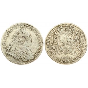 Germany SAXONY 1/3 Thaler 1753 FWoF August III(1733-1763). Obverse: Armored bust right. Reverse...