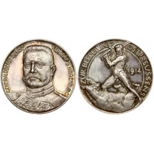 Germany Medal 1914 Hindenburg. For the liberation of East Prussia Paul von Hindenburg. (990) Silver. Weight approx: 17...