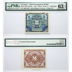 Germany 1 Mark 1944 Banknote. Allied Occupation WWII Pick# 192d SB192a 1 Mark - W/Out 'F' - With Dash S/N ...