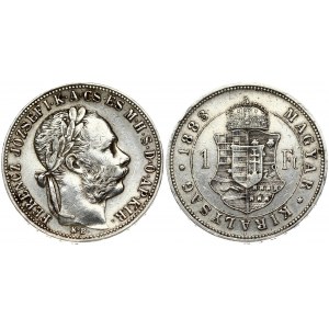 Hungary 1 Forint 1883KB. Franz Joseph I(1848-1916). Obverse: Laureate head right. Reverse...