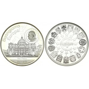 Italy Vatican City Medal 4 Oz 2003 Silver Buongiorno Europa! Obverse Lettering: BUONGIORNO EUROPA ! SAN PIETRO VATICANO...