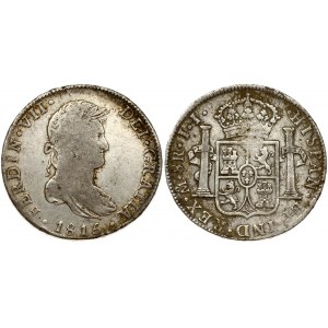 Mexico  8 Reales 1815 JJ Ferdinand VII(1808-1833). Obverse: Draped laureate bust right. Obverse Legend: FERDIN • VII.....