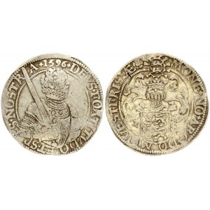 Netherlands West Friesland 1 Rijksdaalder 1596. Obvers: Half-length armored bust of 'William the Silent' with sword to t