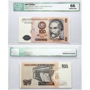 Peru 100 Intis 1987 Banknote. P-133 - 26/6/1987 - 100 Intis- Printer: Bundesdruckerei. B7452874G ...