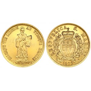 San Marino 2 Scudi 1974 Obverse: Crowned pointed shield within wreath. Reverse: Standing figure facing. Fineness: 0.917...