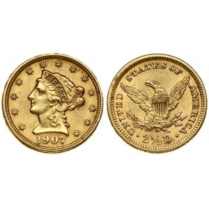 USA 2½ Dollars 1907 Coronet Head - Quarter Eagle' Philadelphia. Obverse...