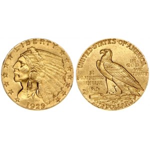 USA 2½ Dollars 1929 'Indian Head - Quarter Eagle'. Obverse...