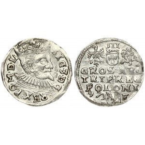 Poland 3 Groszy 1597 Lublin. Sigismund III Vasa (1587-1632). Obverse: Crowned bust right. Reverse...