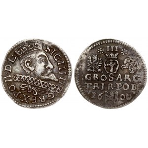 Poland 3 Groszy 1600 Bydgoszcz. Sigismund III Vaza(1587–1632). Obverse: Crowned bust. Reverse...