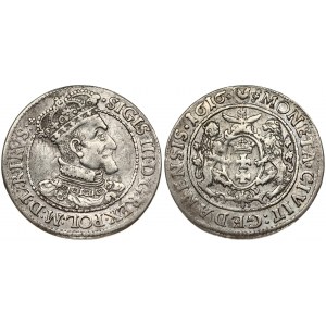 Poland Gdansk 1 Ort 1616 SA Sigismund III Vasa (1587-1632). Obverse Lettering: SIGIS III D G REX POL M D L R PRVS...