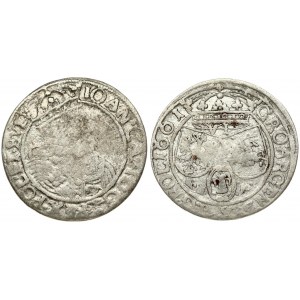 Poland 6 Groszy 1661 GBA Lviv. John II Casimir Vasa (1649–1668). Obverse: Large crowned bust right in linear circle...