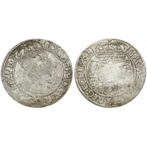 Poland 6 Groszy 1661 GBA. John II Casimir Vasa (1649–1668). Obverse: Large crowned bust right in linear circle. Reverse...