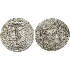 Poland 1 Gulden (Tymf) 1664 AT. John II Casimir Vasa (1649–1668). Obverse: Crowned monogram. Reverse: Crowned shield...