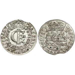 Poland 1 Gulden (Tymf) 1665 AT. John II Casimir Vasa (1649–1668). Obverse: Crowned monogram. Reverse: Crowned shield...