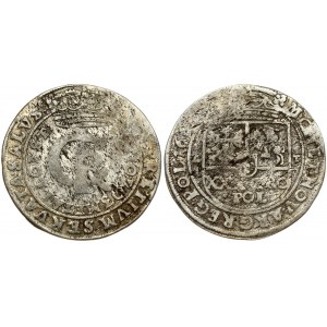 Poland 1 Gulden (Tymf) 166? AT. John II Casimir Vasa (1649–1668). Obverse: Crowned monogram. Reverse: Crowned shield...