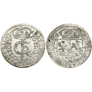 Poland 1 Gulden (Tymf) 1666 AT. John II Casimir Vasa (1649–1668). Obverse: Crowned monogram. Reverse: Crowned shield...