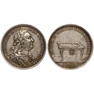 Poland Medal (1752) minted on the occasion of the Order of the White Eagle. August III (1733-1763). Signed Wermuth...