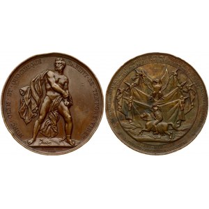 Poland Medal November Uprising 1832 Geneva. Obverse: Naked man breaking the chains...