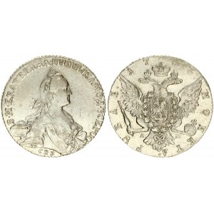 Russia 1 Rouble 1766 СПБ-АШ St. Petersburg. Catherine II (1762-1796). Obverse: Crowned bust right. Reverse: Crown above 
