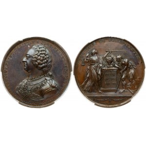 Russia Medal (1767) Death of the Russian Senator Bronze Duke Aleksei Galitsin. Medal 1767; by Roettiers jun...