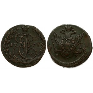 Russia 5 Kopecks 1777 ЕМ Ekaterinburg. Catherine II (1762-1796). Obverse: Crowned monogram divides date within wreath...