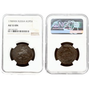 Russia 1 Kopeck 1788 ММ Catherine II (1762-1796). Obverse: Crowned monogram divides date within wreath. Reverse: St...