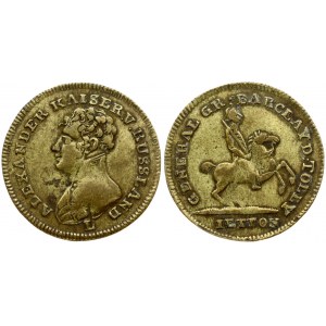 Russia Counting Token (19 Century). Depicting Emperor Alexander I. Barclay de Tolly. Germany Empire. Nuremberg. Bronze...
