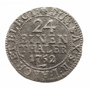 Poľsko, August III Sas (1733-1763), 1/24 thaler 1752 FWôF, Drážďany
