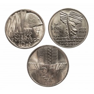 Polska, PRL (1944-1949), zestaw 3 monet 1968-1973