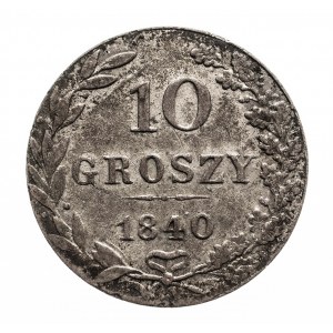 Zabór rosyjski, Mikołaj I (1825-1855), 10 groszy 1840 MW, Warszawa - rzadsza odmiana