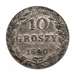 Zabór rosyjski, Mikołaj I (1825-1855), 10 groszy 1840 MW, Warszawa - rzadsza odmiana