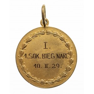II Rzeczpospolita Polska (1918-1939), medal I miejsce 1 Sok. Bieg Narciarski 10. II. 1929