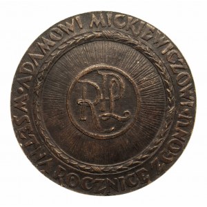 Polska, PRL (1944-1949), medal Adam Mickiewicz - w setną rocznicę zgonu 1955 (J. Gosławski)