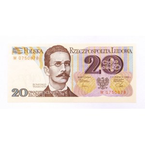 Polska, PRL (1944 - 1989), 20 ZŁOTYCH 1.06.1982, seria W.