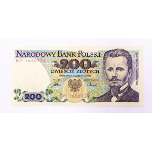 Polska, PRL (1944 - 1989), 200 ZŁOTYCH 1.06.1986, seria DM.