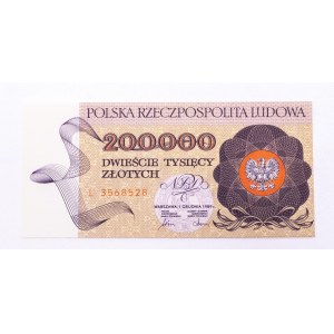 Polska, PRL (1944 - 1989), 200000 ZŁOTYCH 1.12.1989, seria L.