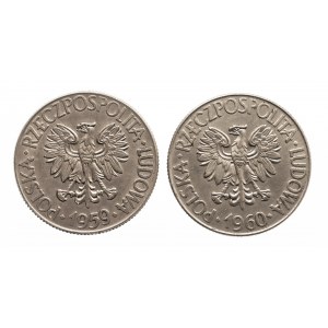 Polska, PRL (1944-1989), 10 złotych, zestaw 2 monet: Kościuszko 1959, 1960.