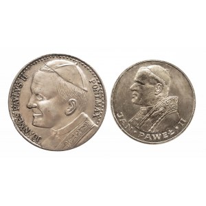 Polen, Volksrepublik Polen (1944-1989), Satz Johannes Paul II., 1000-Zloty-Münze 1982 und Medaille 1979.
