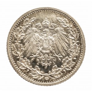 Niemcy, Cesarstwo Niemieckie (1871-1918), 1/2 marki 1911 G, Karlsruhe.