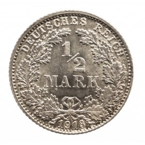 Niemcy, Cesarstwo Niemieckie (1871-1918), 1/2 marki 1913 B, Hanover.