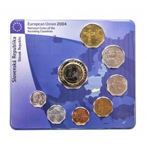 Słowacja, blister z monetami obiegowymi, 2004.